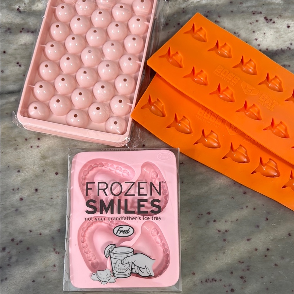 Pink and Orange Novelty Ice Trays
